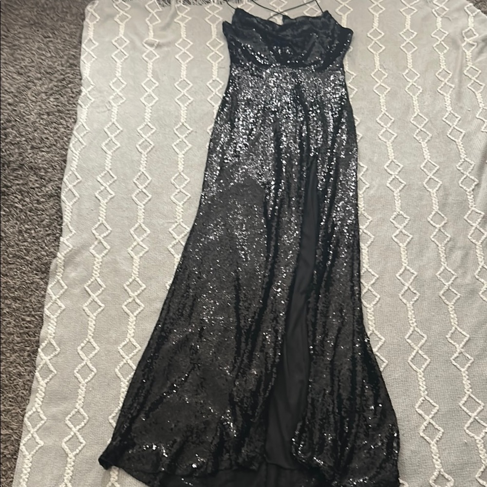 Windsor Black Sequin Prom Dress